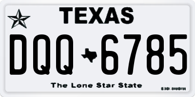 TX license plate DQQ6785