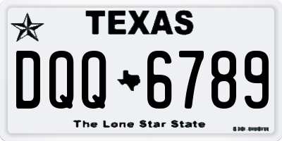 TX license plate DQQ6789