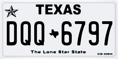 TX license plate DQQ6797