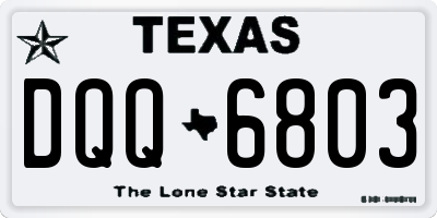 TX license plate DQQ6803