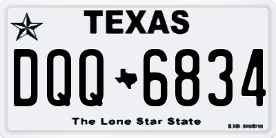 TX license plate DQQ6834
