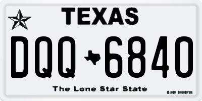 TX license plate DQQ6840