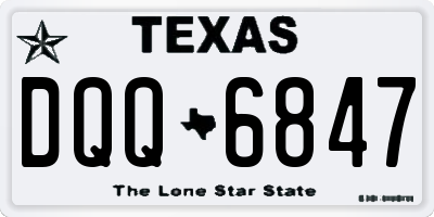 TX license plate DQQ6847