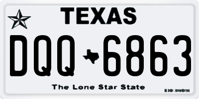 TX license plate DQQ6863