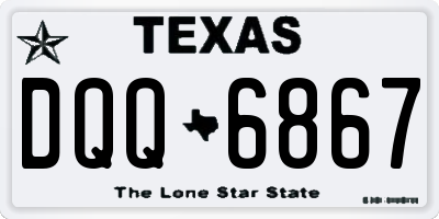 TX license plate DQQ6867