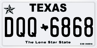 TX license plate DQQ6868