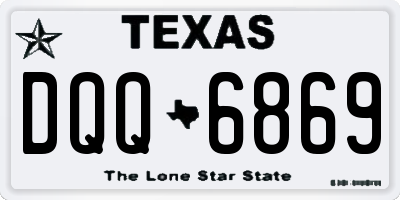 TX license plate DQQ6869