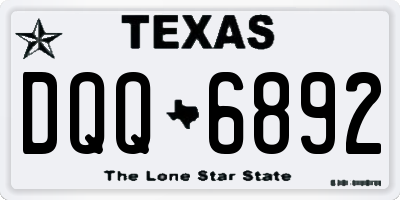 TX license plate DQQ6892