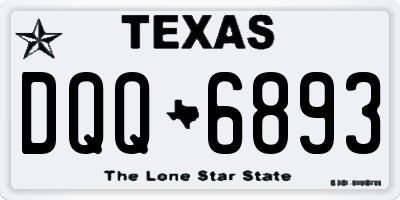 TX license plate DQQ6893
