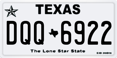 TX license plate DQQ6922