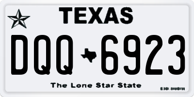 TX license plate DQQ6923