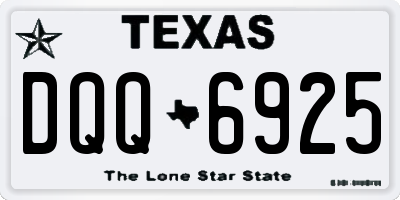 TX license plate DQQ6925