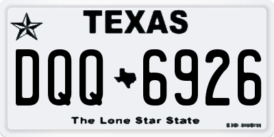 TX license plate DQQ6926