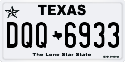 TX license plate DQQ6933