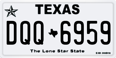 TX license plate DQQ6959