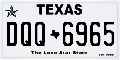 TX license plate DQQ6965