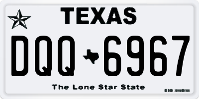 TX license plate DQQ6967