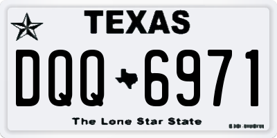 TX license plate DQQ6971