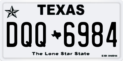 TX license plate DQQ6984
