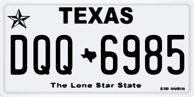 TX license plate DQQ6985