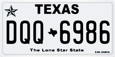 TX license plate DQQ6986