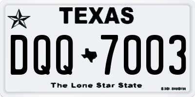 TX license plate DQQ7003