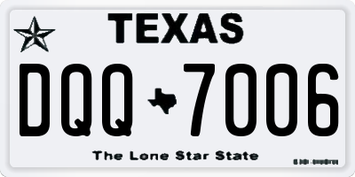 TX license plate DQQ7006