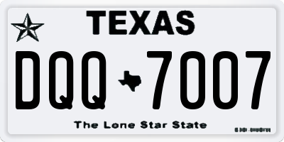 TX license plate DQQ7007