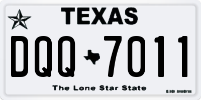 TX license plate DQQ7011