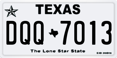 TX license plate DQQ7013
