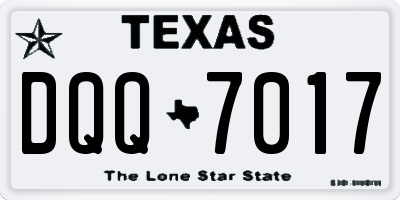 TX license plate DQQ7017