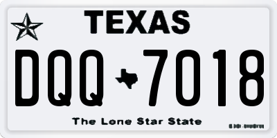 TX license plate DQQ7018