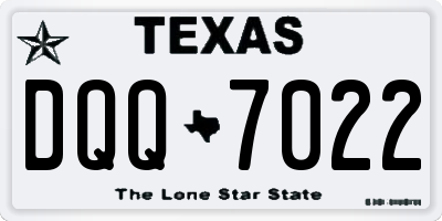 TX license plate DQQ7022