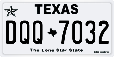 TX license plate DQQ7032