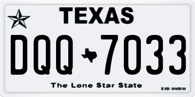 TX license plate DQQ7033