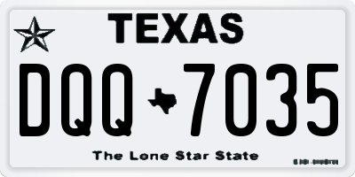 TX license plate DQQ7035