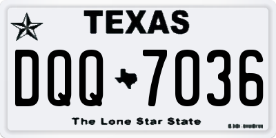 TX license plate DQQ7036