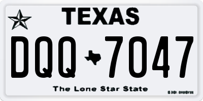 TX license plate DQQ7047