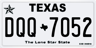 TX license plate DQQ7052
