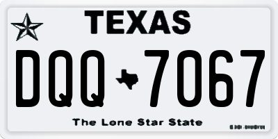TX license plate DQQ7067
