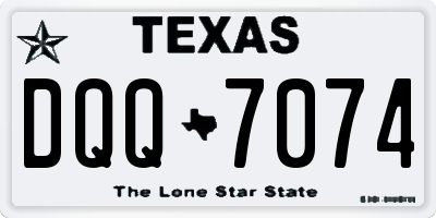 TX license plate DQQ7074