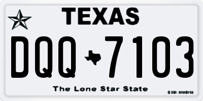 TX license plate DQQ7103