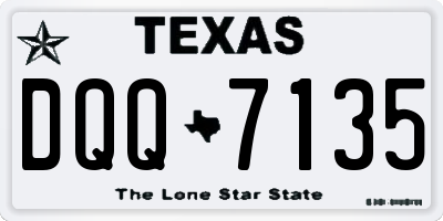 TX license plate DQQ7135