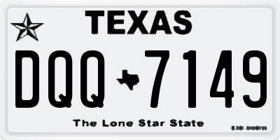TX license plate DQQ7149