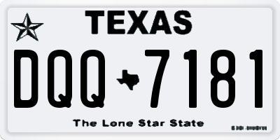 TX license plate DQQ7181