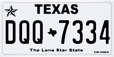 TX license plate DQQ7334