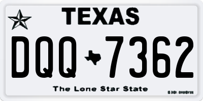 TX license plate DQQ7362