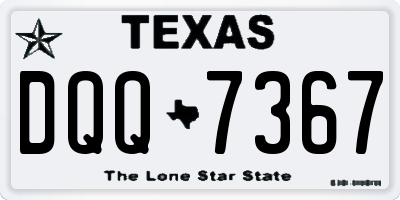 TX license plate DQQ7367
