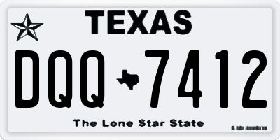 TX license plate DQQ7412