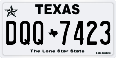 TX license plate DQQ7423